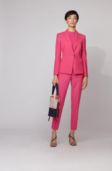 Spodnie BOSS Regular Fit Różowe Damskie (Pl24689)
